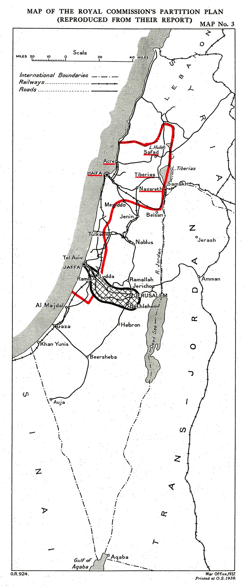 Peel Commission Palestine Map